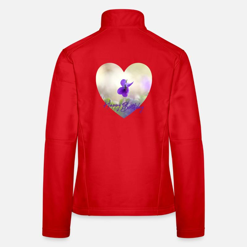 Herzblume Geburtstagsdesign Veilchen lila Blume Frauen Softshelljacke