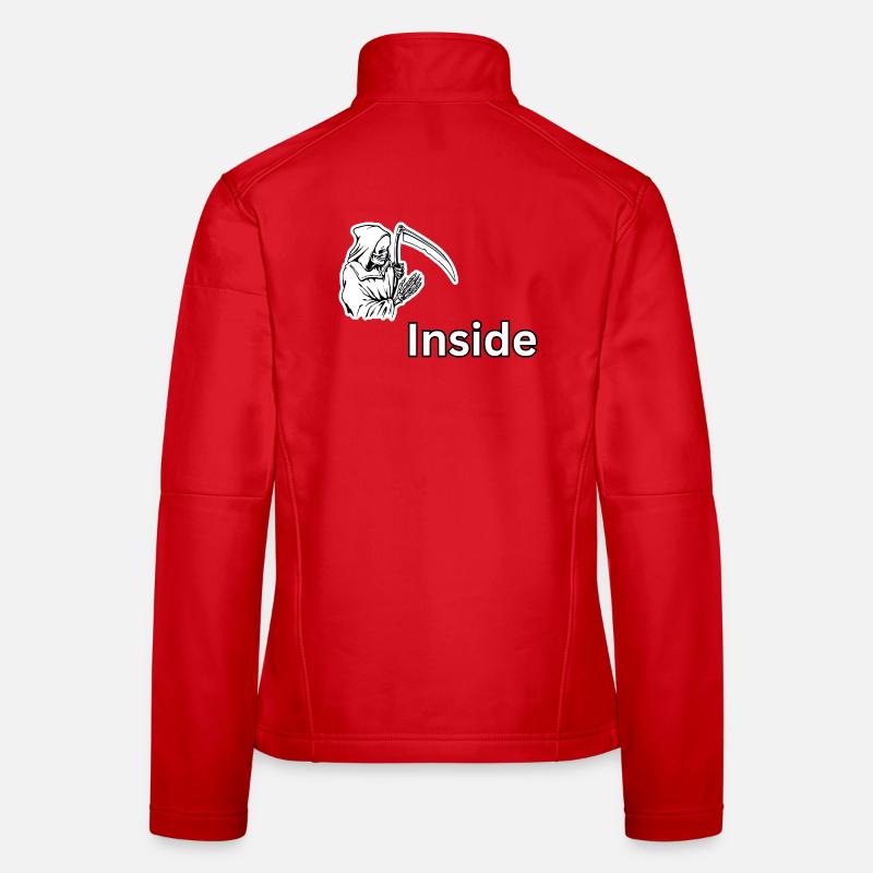 Dead Inside – Dark Skull Reaper-Design Frauen Softshelljacke