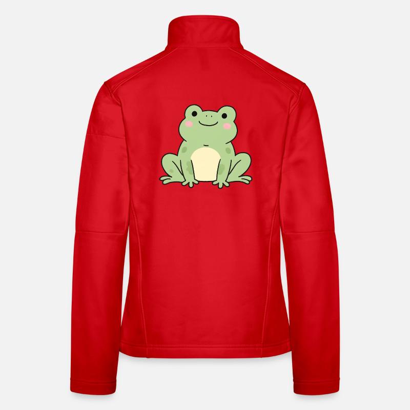 Cuddly Frog Green Charm Toad Frog Design Women's Softshell Jacket