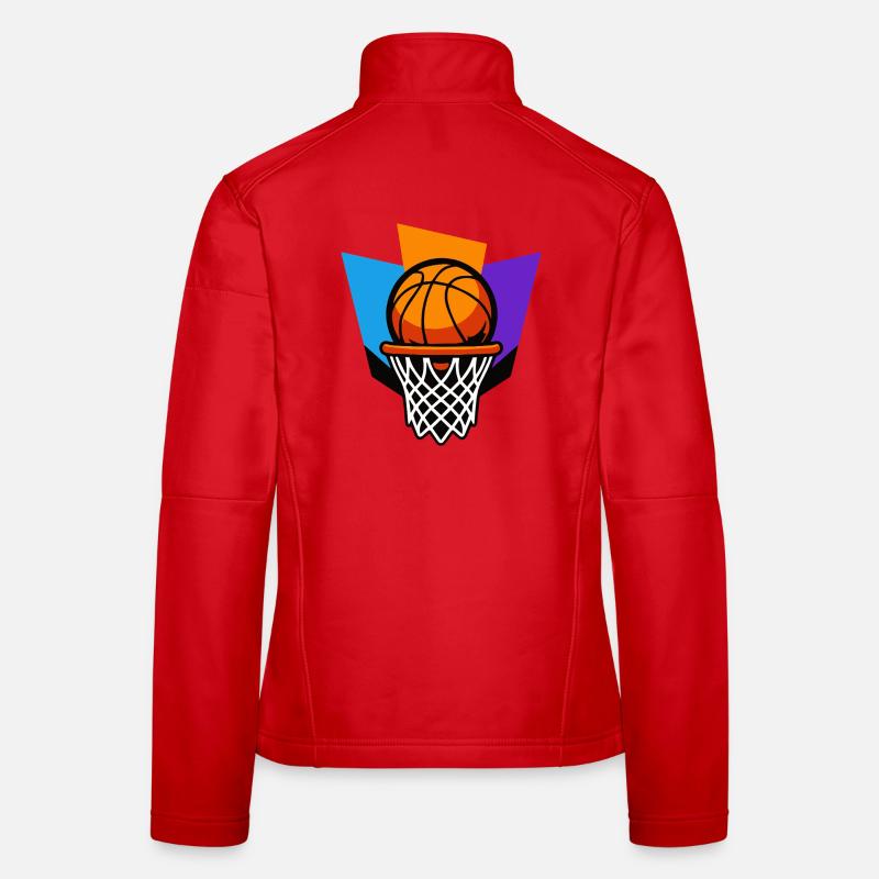 Conception graphique du dunk de panier de basket-ball Veste en tissu softshell Femme