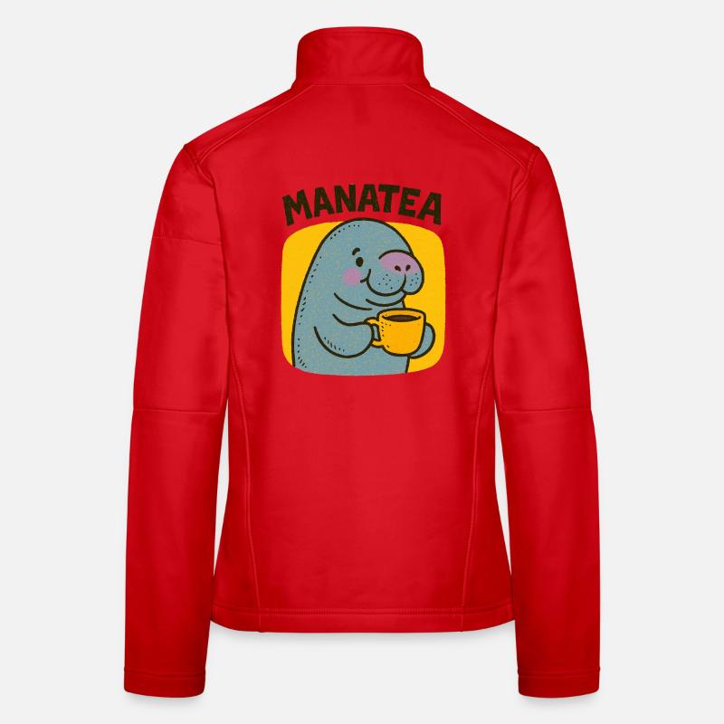 Manatea-Jubel: Manati schlürft Tee Frauen Softshelljacke