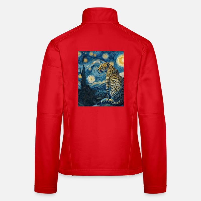 Leopard Van Gogh Women's Softshell Jacket