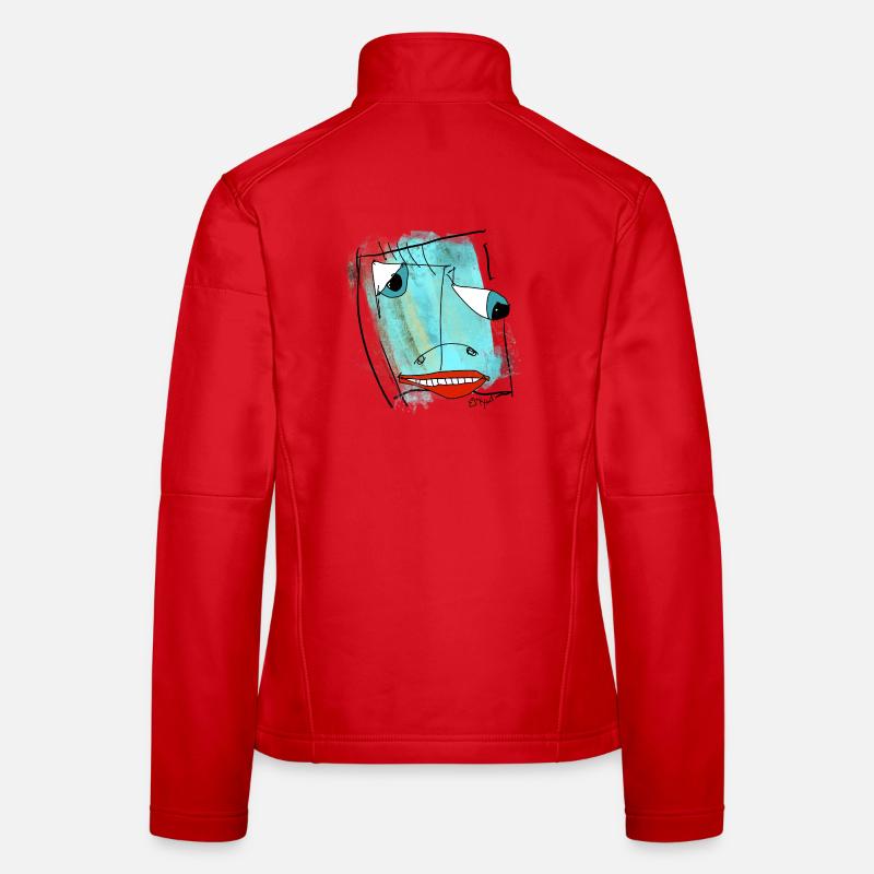 Aquarelle de design de visage abstrait Veste en tissu softshell Femme