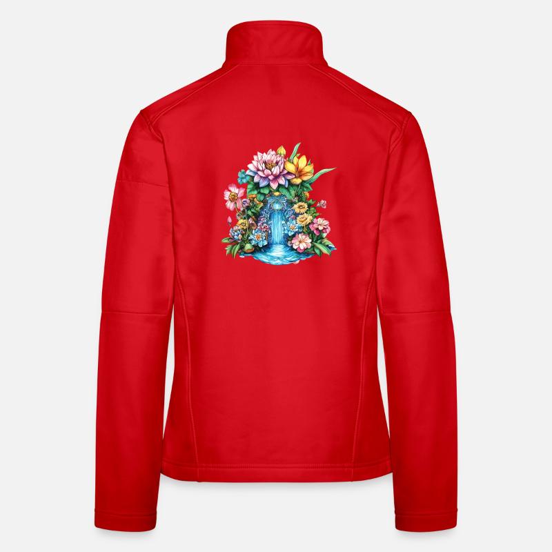 Blumenwasserfall Kaleidoskop Frauen Softshelljacke