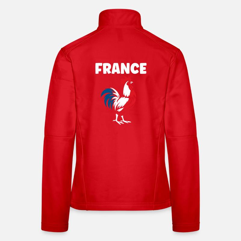 Trikolore Hahn Frankreich Frauen Softshelljacke