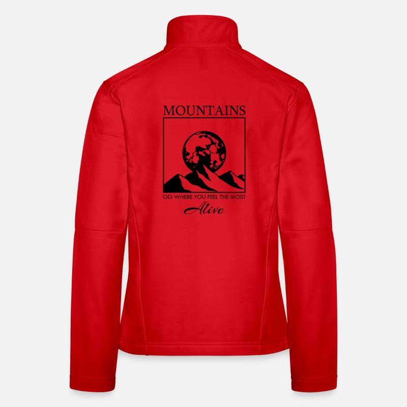 Mountain Range with the Moon Women's Softshell Jacket