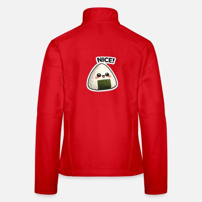 Kawaii onigiri with seaweed Women's Softshell Jacket
