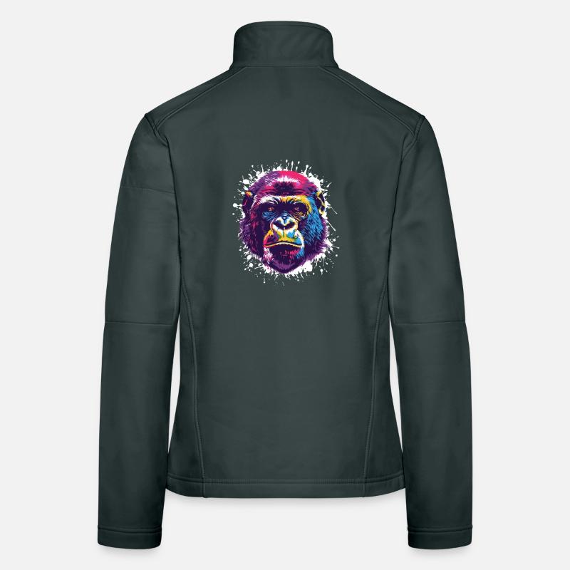 Gorilla Popart Affe Monkey Frauen Softshelljacke
