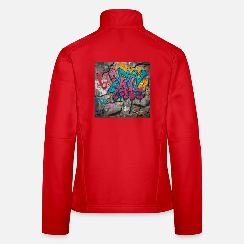 Colorful graffiti on stone wall - Women's Softshell Jacket - red