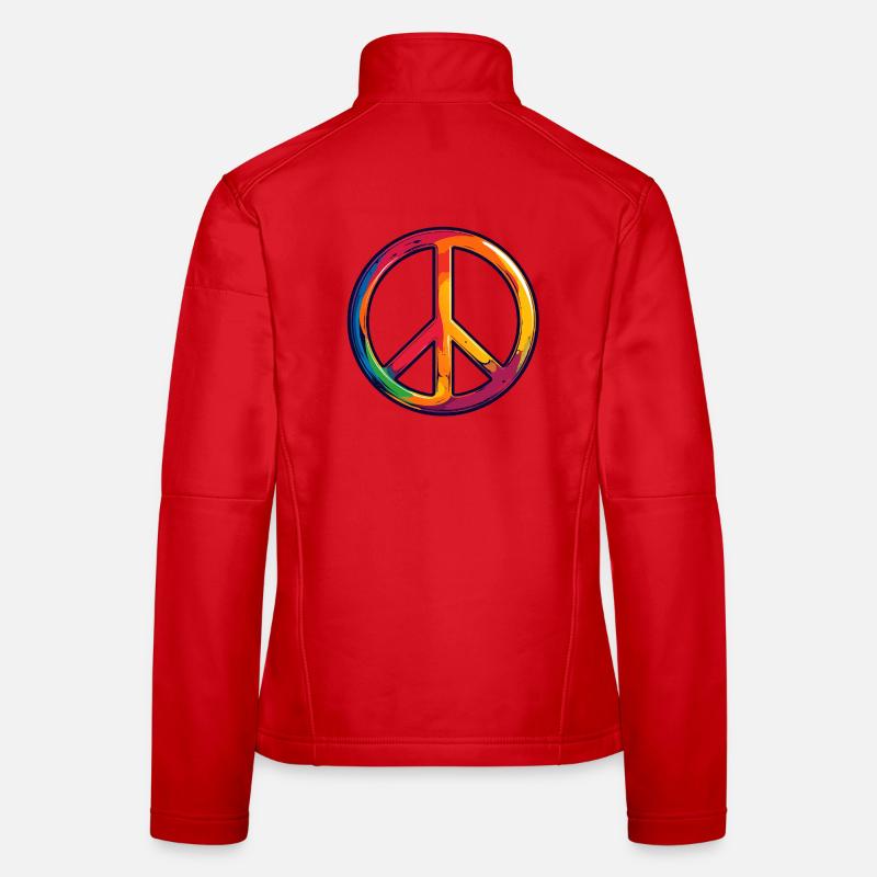 Rainbow Peace Symbol Women's Softshell Jacket
