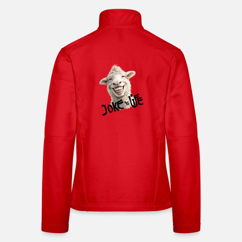 Smiling lamb joke is life - Women's Softshell Jacket - red