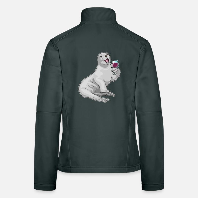 Phoque Vin Rouge Veste en tissu softshell Femme