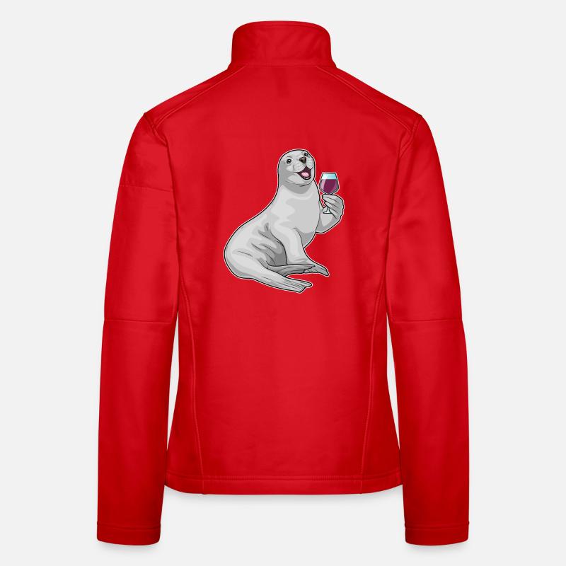 Phoque Vin Rouge Veste en tissu softshell Femme