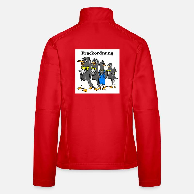 Dessin animé drôle de Pingouin – Motif d’ordre de queue-de-pie blanc Veste en tissu softshell Femme
