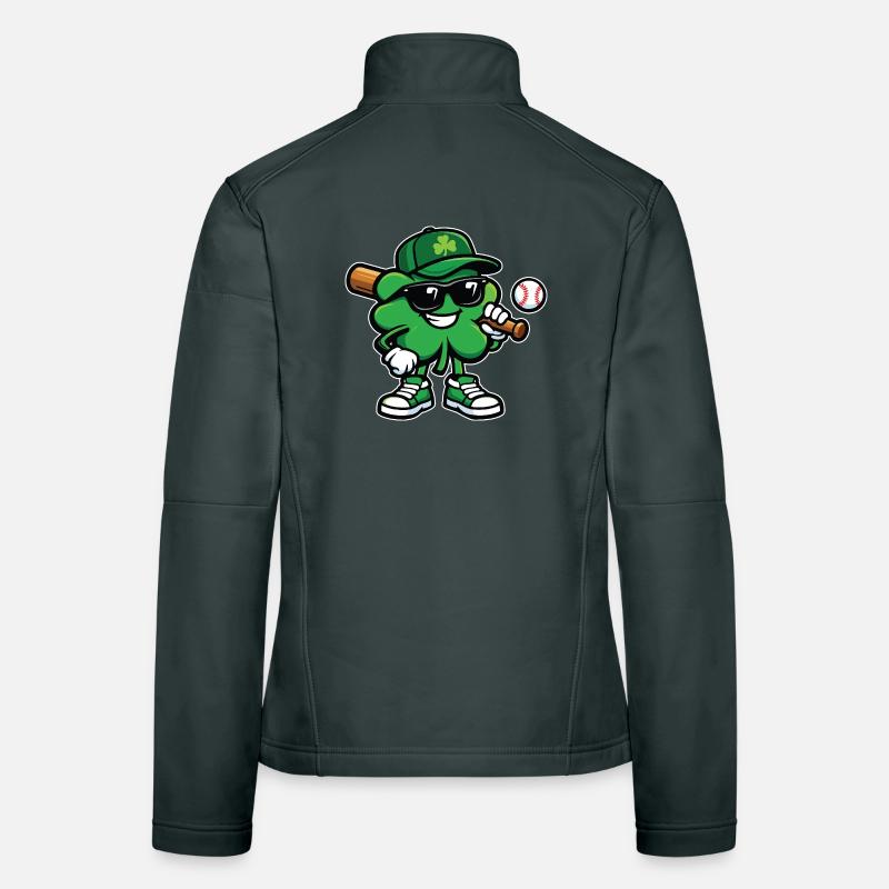 Baseball Shamrock St Patrick's Irish Frauen Softshelljacke