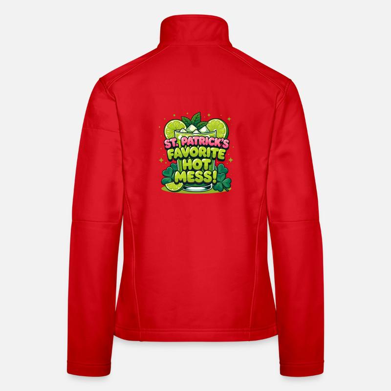 Design préféré de la boisson Hot Mess de St Patricks Veste en tissu softshell Femme