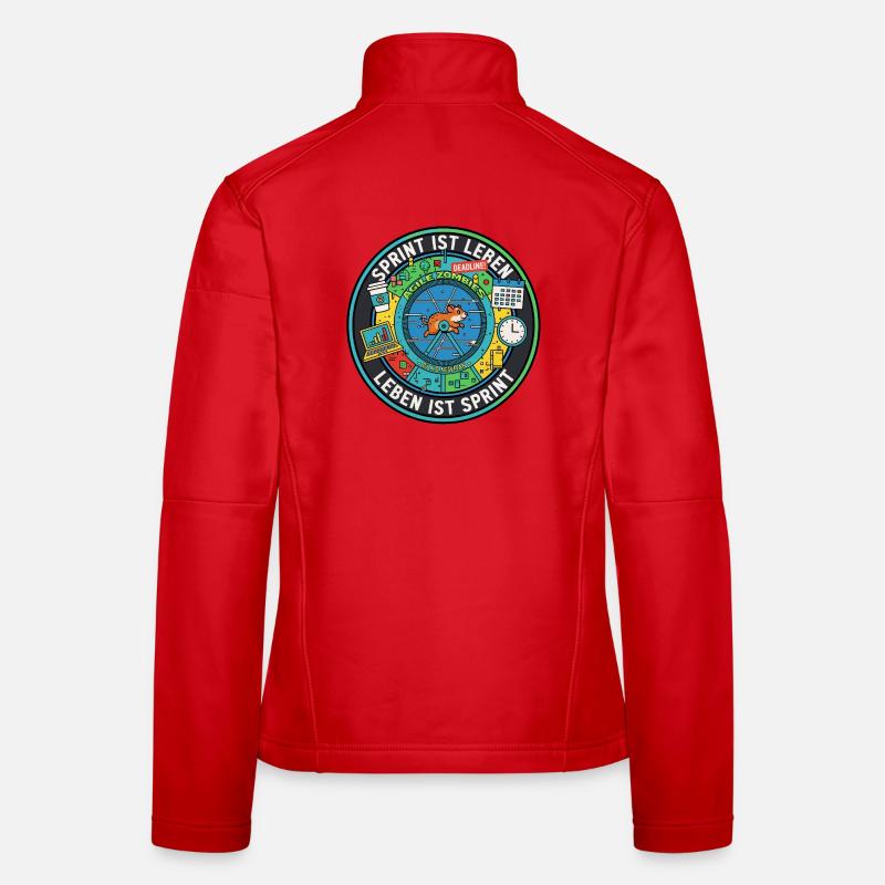 Le sprint, c’est la vie : des zombies agiles dans la roue des hamsters - Veste en tissu softshell Femme - rouge
