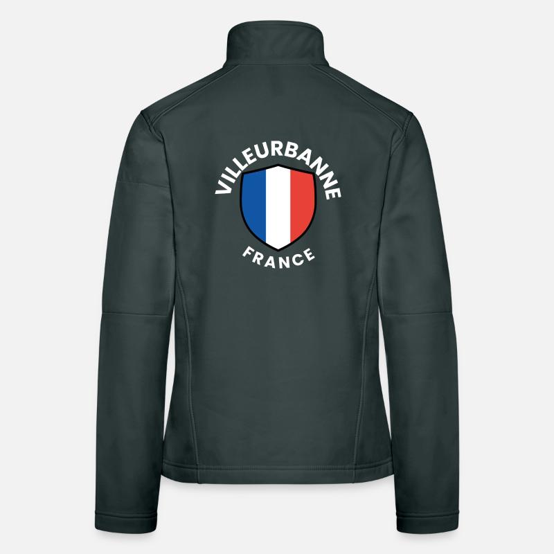 French Flag Shield Design Women's Softshell Jacket