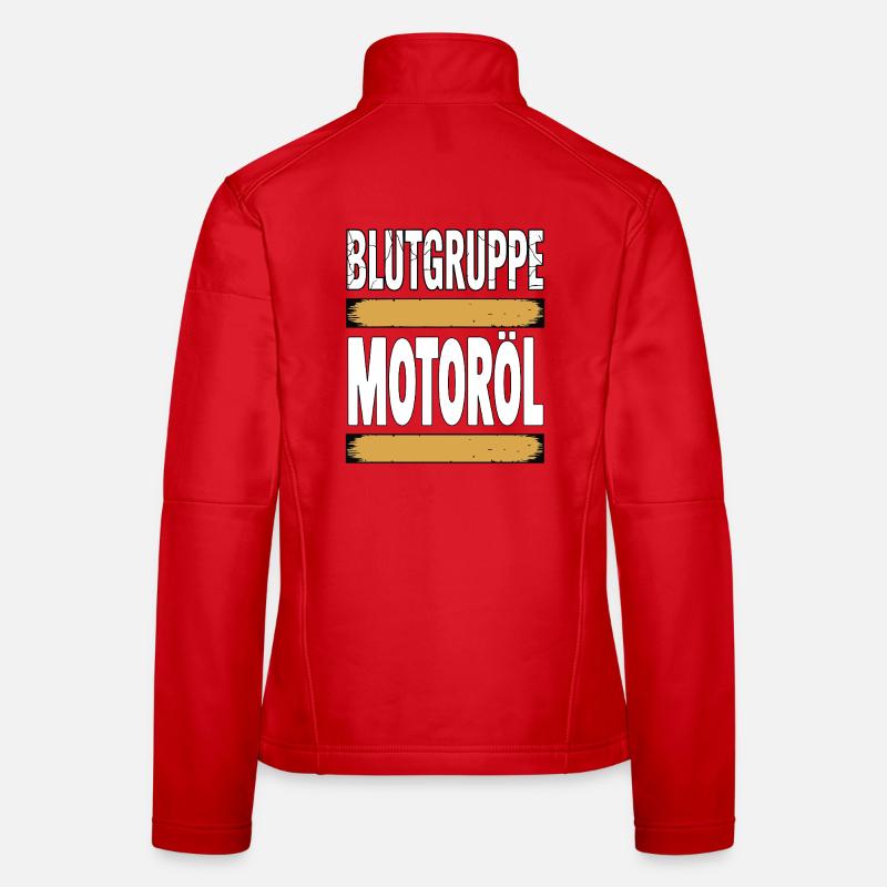 Blood Type Engine Oil Screwdriver Design Women's Softshell Jacket