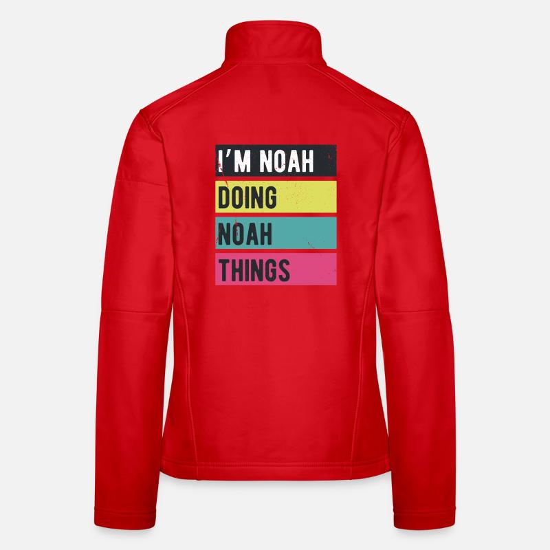 Ich bin Noah und mache Noah-Dinge Retro-Farben Frauen Softshelljacke