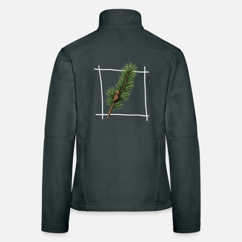 Pine Branch Minimal Frame Women's Softshell Jacket