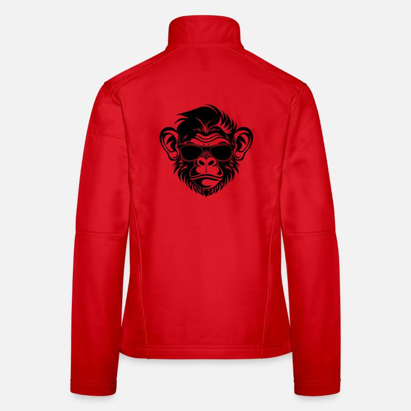 Cool Monkey Head with Sunglasses Women's Softshell Jacket