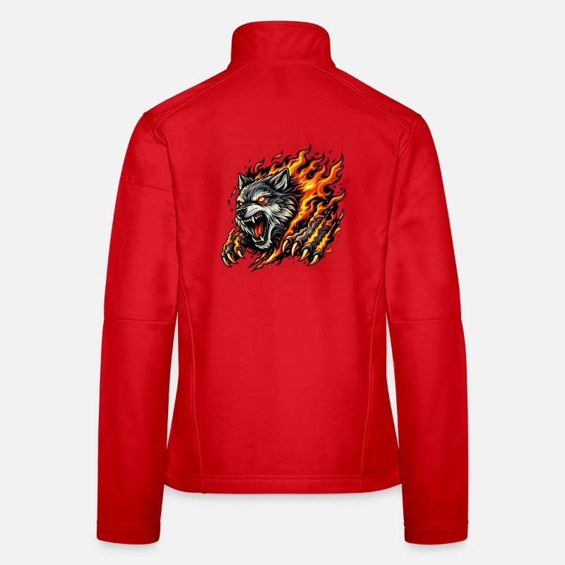 Wolf In Flame Eruption Women's Softshell Jacket