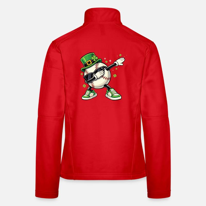 Baseball-Leprechaun St. Patrick's Frauen Softshelljacke