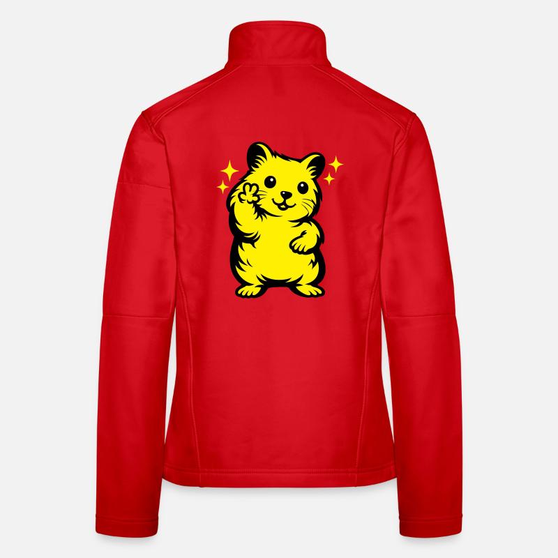 Dessin animé de hamster Veste en tissu softshell Femme
