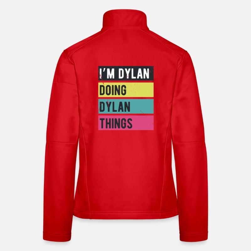 I’m Dylan Doing Dylan Things Retro Colors Women's Softshell Jacket