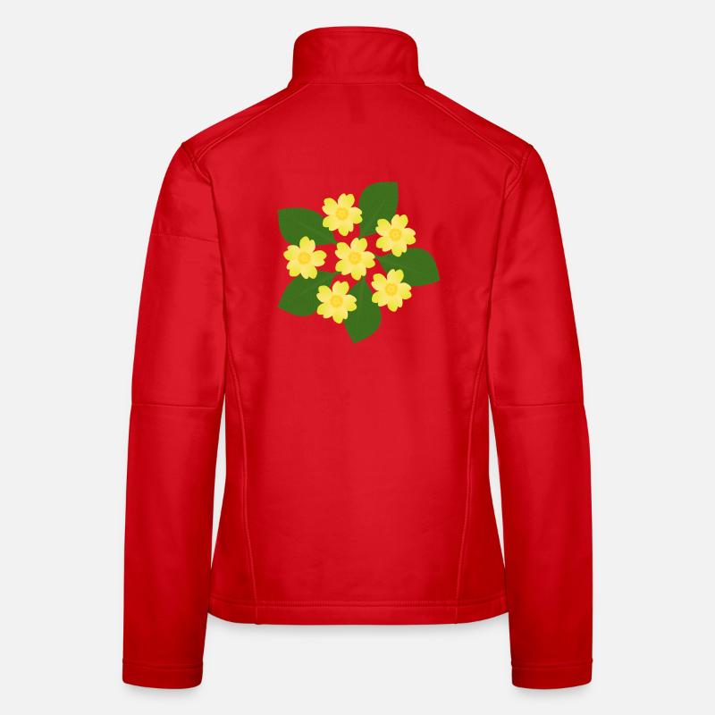 Février, Fleurs de naissance, primevères d’anniversaire, fleur d’anniversaire Veste en tissu softshell Femme