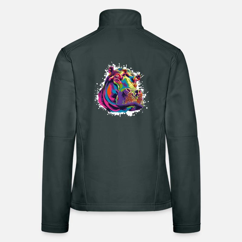 Hippo Art Comic Women's Softshell Jacket