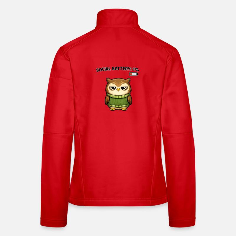 Eulenpullover 1% Akku Humor Frauen Softshelljacke