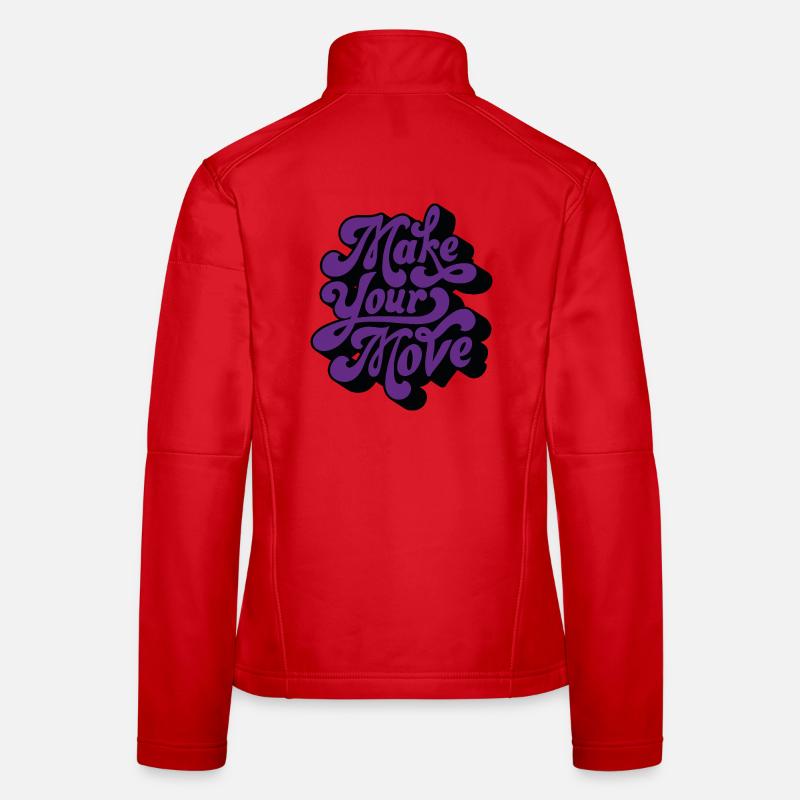 Script rétro de Faire ton Coup Veste en tissu softshell Femme