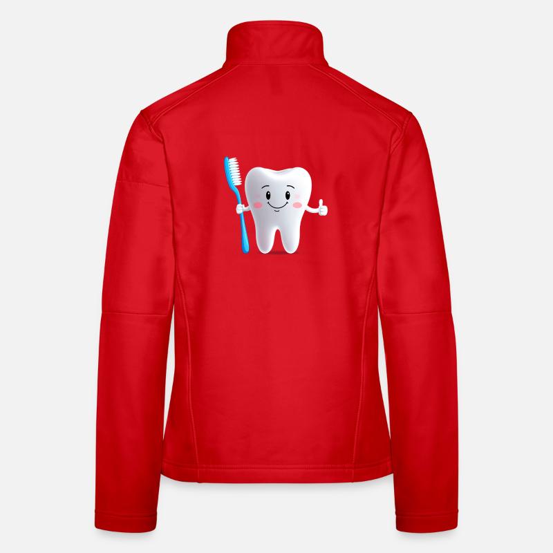 Dent souriante avec une brosse à dents Veste en tissu softshell Femme
