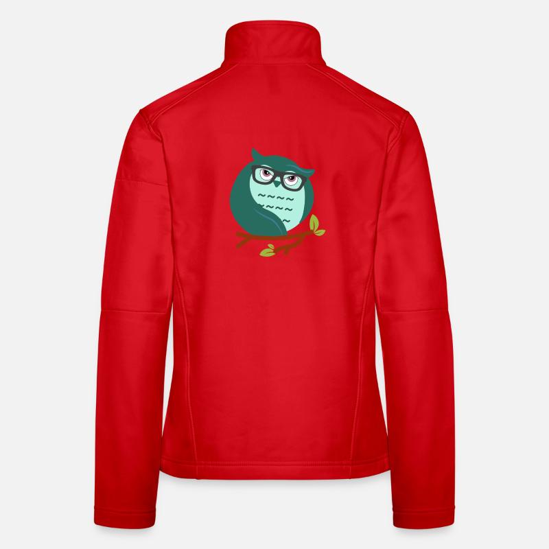 Cartoon-Eule mit schicke Brille Frauen Softshelljacke