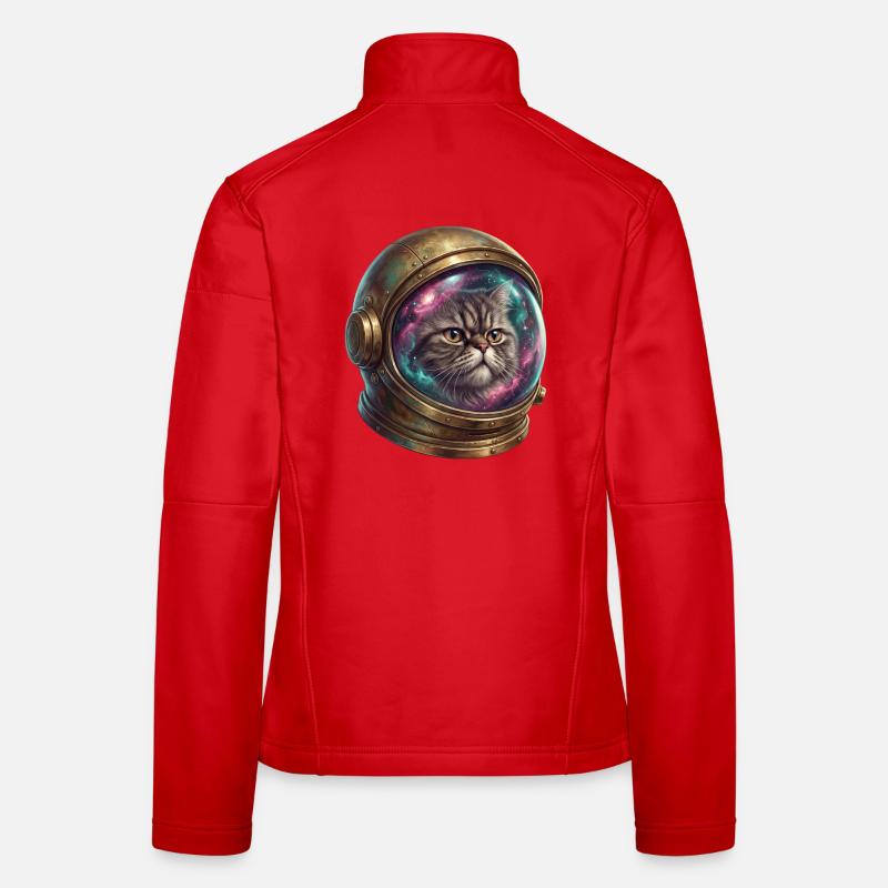 Astronaute chat dans un casque spatial Veste en tissu softshell Femme