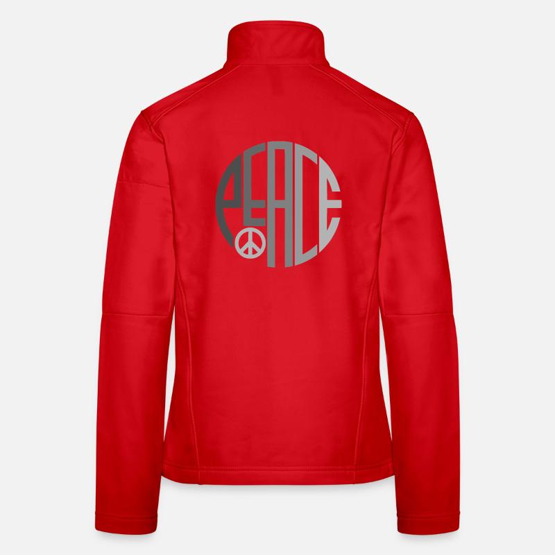 Kreis Typografie Peace mit Peacezeichen - Frauen Softshelljacke - Rot