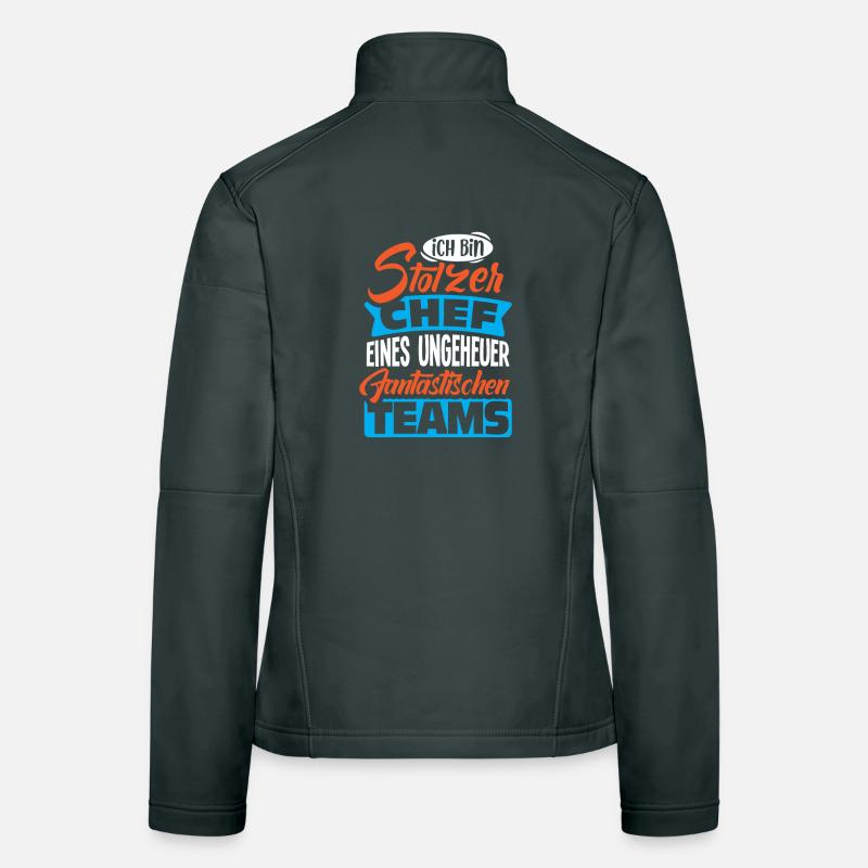 Stolzer Chef Chef Mann Abteilungsleiter Teamchef Frauen Softshelljacke