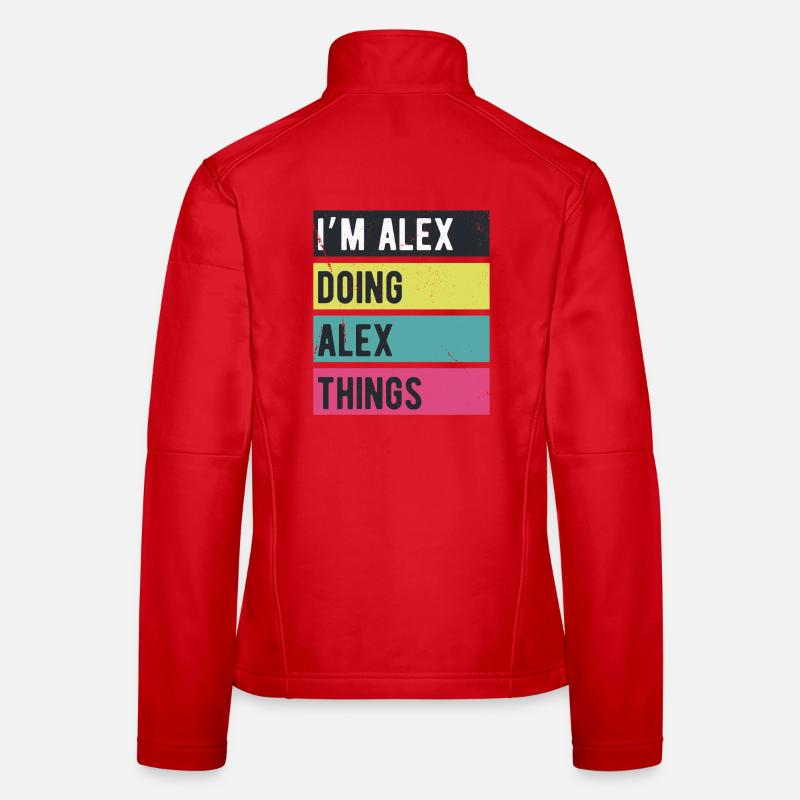 I’m Alex Doing Alex Things Retro Colors Women's Softshell Jacket