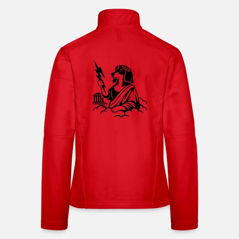 Funny Dachshund God Greek Ancient Funny - Women's Softshell Jacket - red