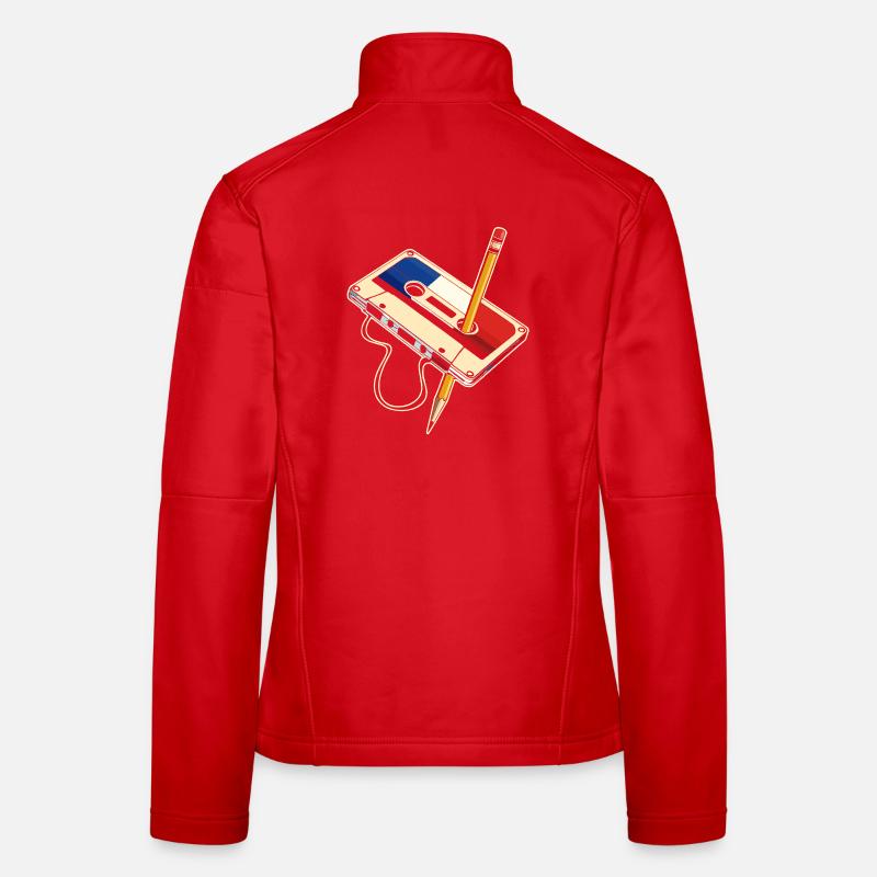Cassette Crayon Retro Pop Veste en tissu softshell Femme