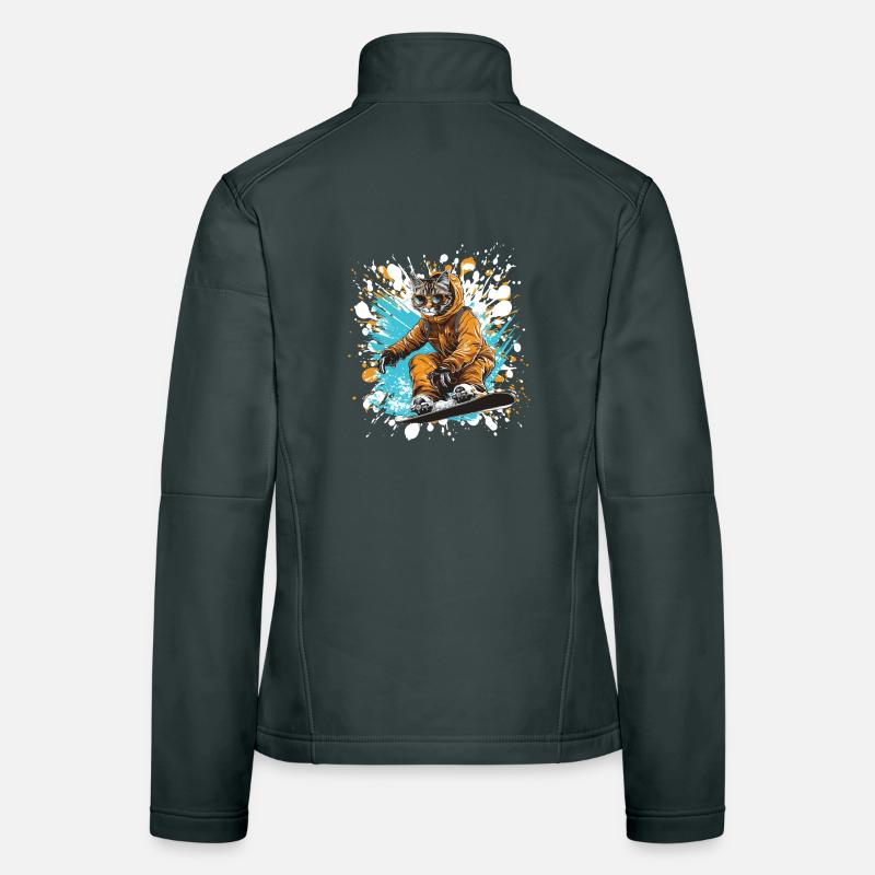 Katze Snowboard Frauen Softshelljacke