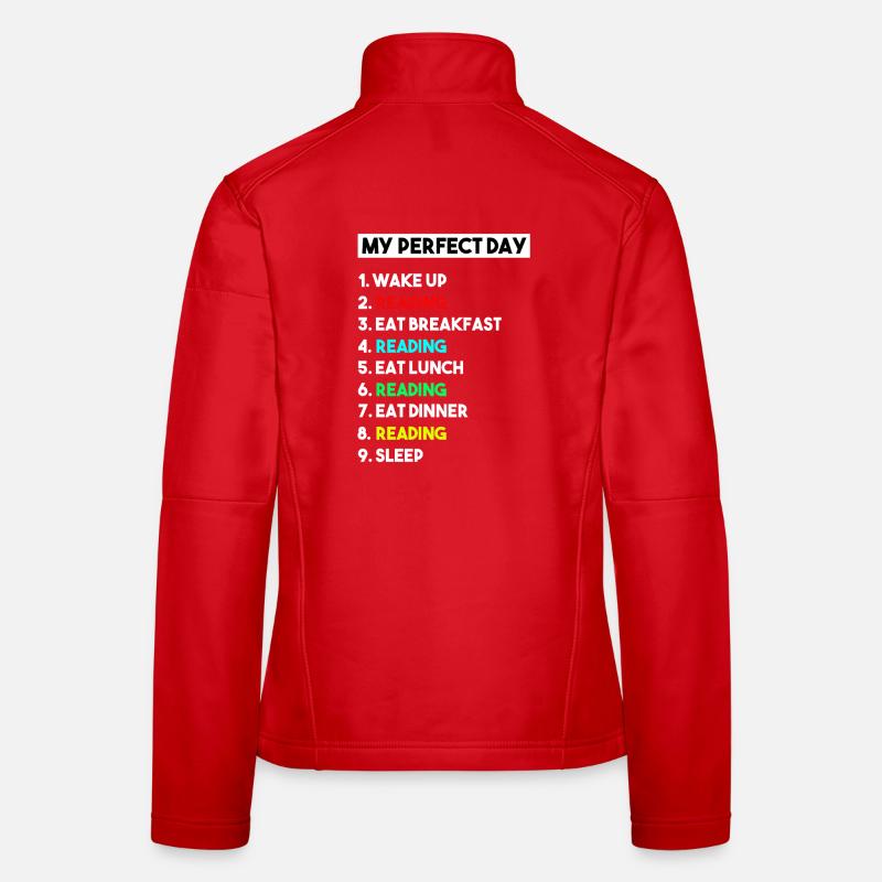 Mon jour parfait à lire Drôle de rat de bibliothèque Veste en tissu softshell Femme
