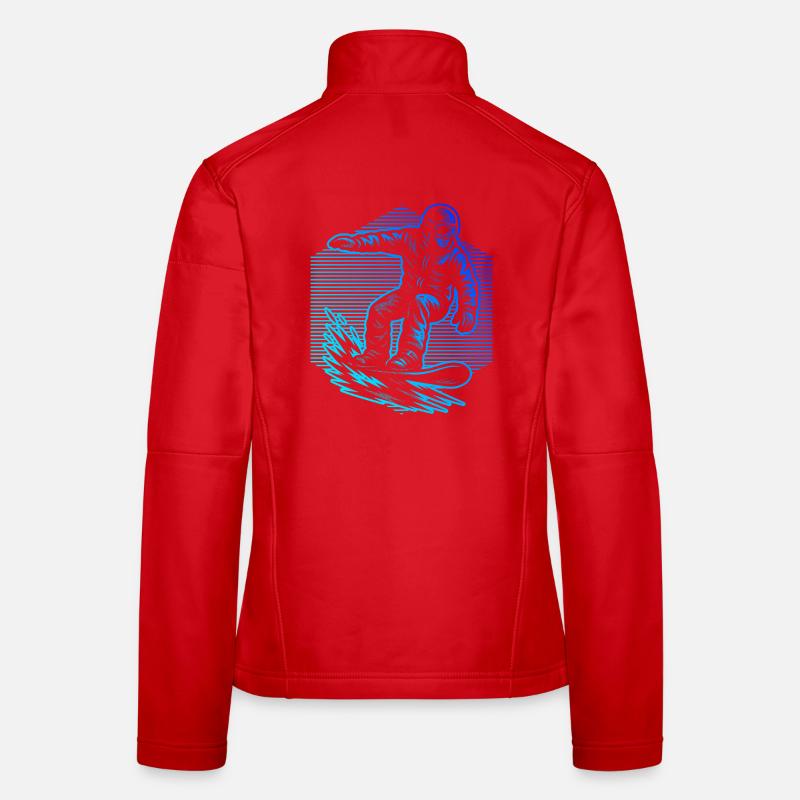 Vintage Snowboard Design for Snowboard Women's Softshell Jacket
