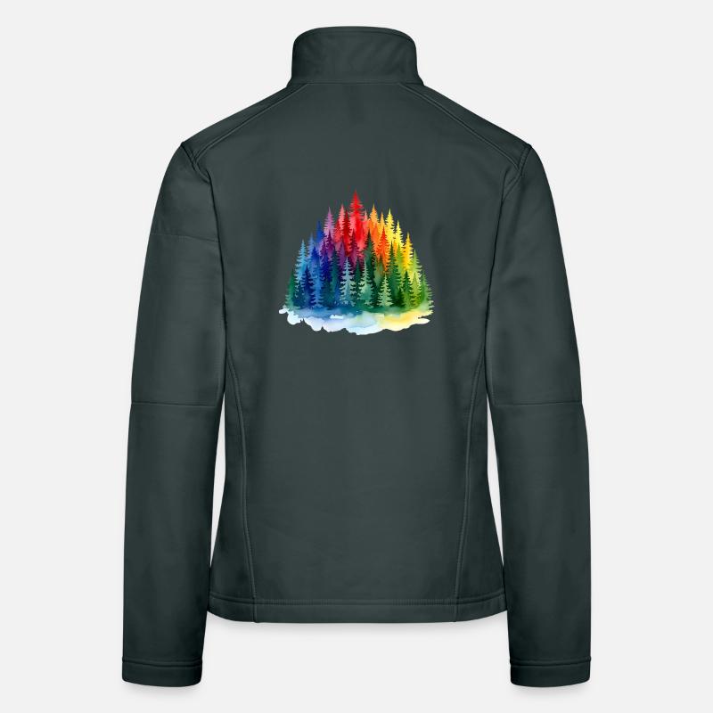 Regenbogenwald Silhouette Rainbow forest Frauen Softshelljacke
