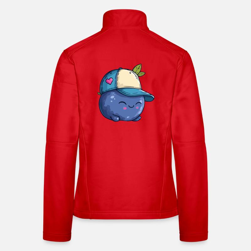Kawaii Blaubeere mit Cap Frauen Softshelljacke