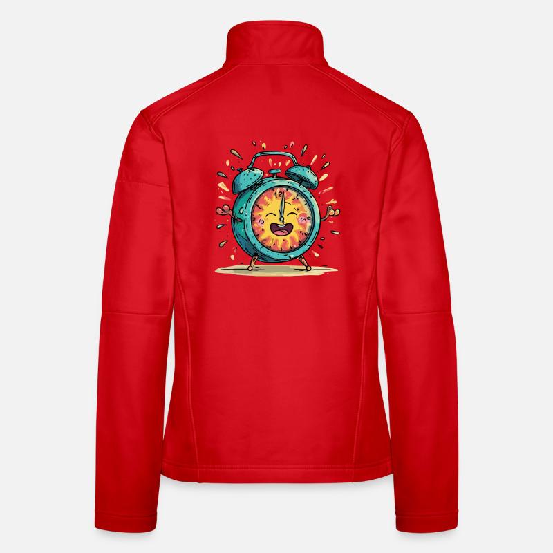 Sun Alarm Clock Celebration Image Women's Softshell Jacket