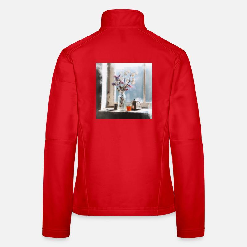 Friedliche Ruhe - Frauen Softshelljacke - Rot