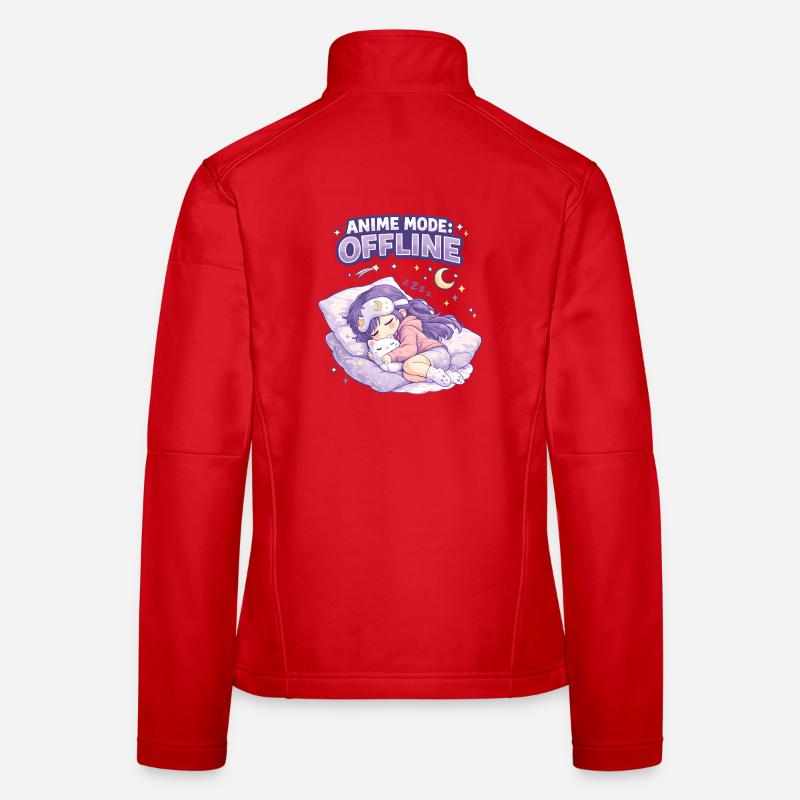 Anime Mode Offline: Schlafendes Mädchen & Katze Frauen Softshelljacke
